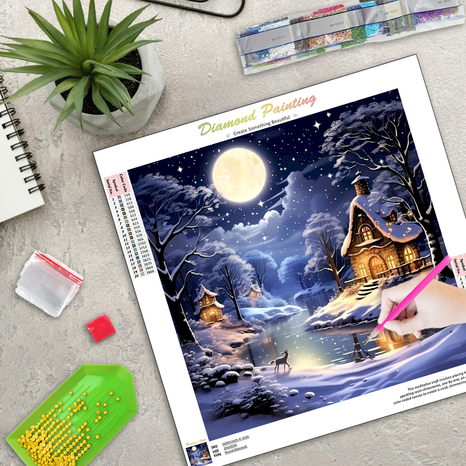 Resin Art Unique Ideas - Snow House 5d Diamond Painting Unique