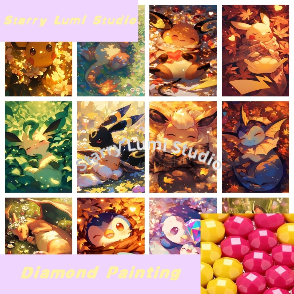 Resin Art Supplies - Cartoon Pokemon Pikachu Charizard Eevee Vulpix