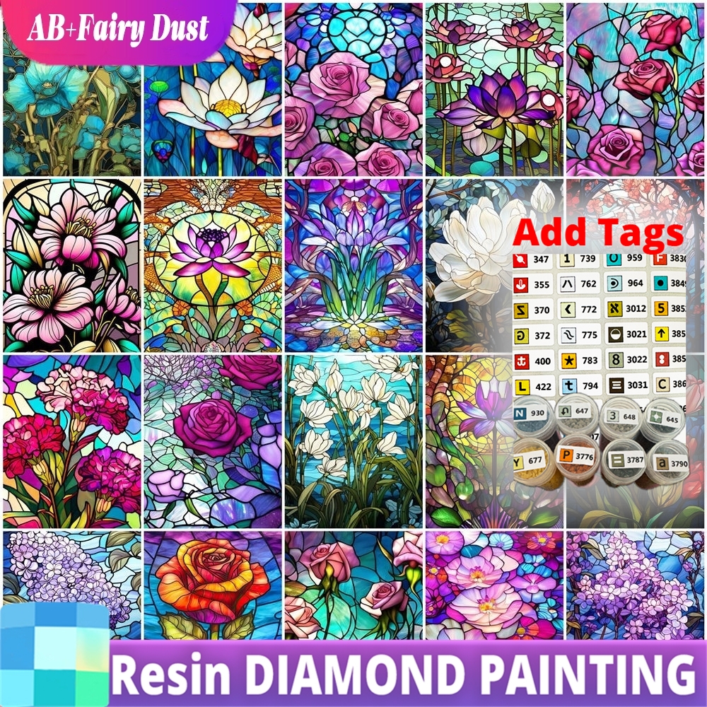 Resin Art With Rose - AB Fairy Dust Resin 5D DIY