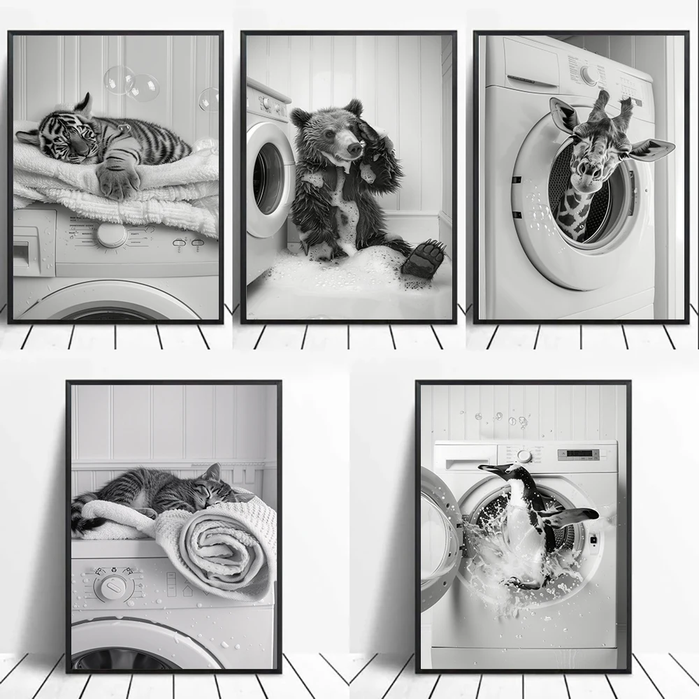 Resin Art Machine - Cute Giraffe Penguin Tiger in Washing