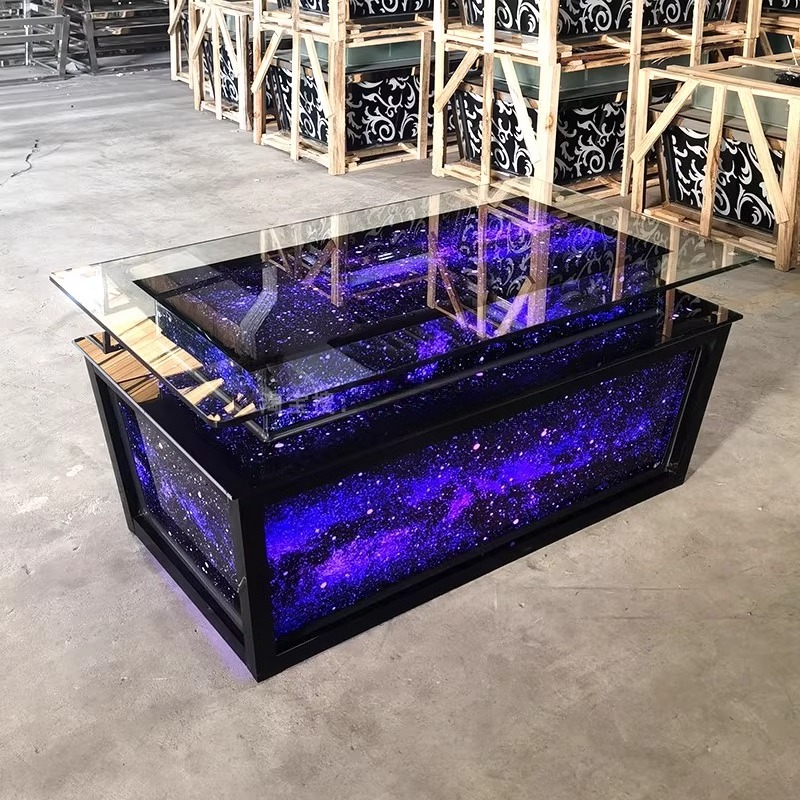 Luminous Tempered Glass Coffee – обзор и цена Resin Art Coffee Table
