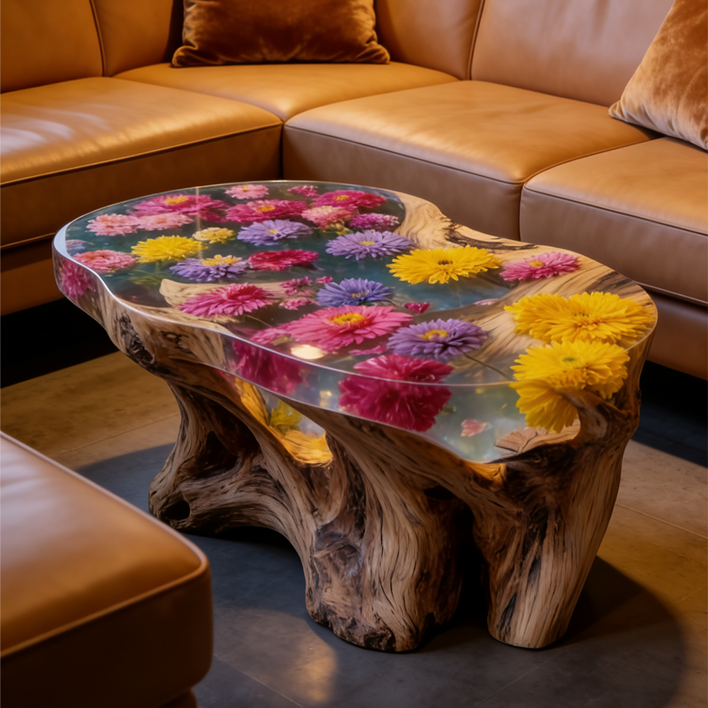 mnCustom Handmade Luxury Natur – обзор и цена Resin Art Coffee Table