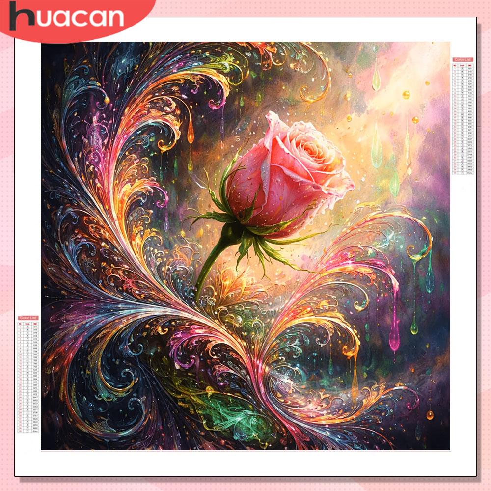 HUACAN Diamond Mosaic Rose Flo – обзор и цена Resin Art With Rose