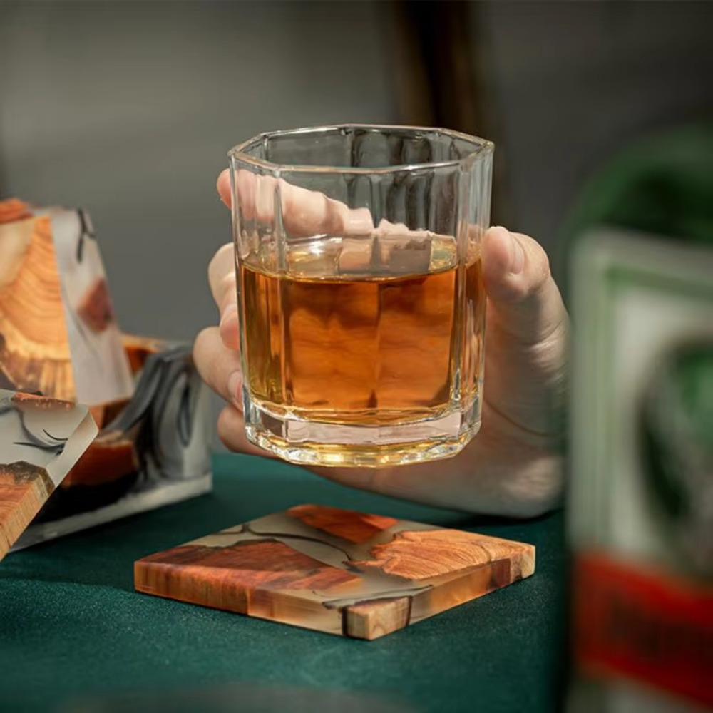 Wood Resin Coasters Square Cup – обзор и цена Resin Art Coffee Table