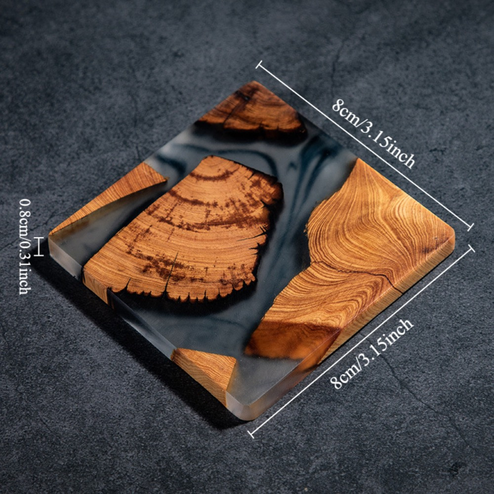 Wood Resin Coasters Square Cup – обзор и цена Resin Art Coffee Table