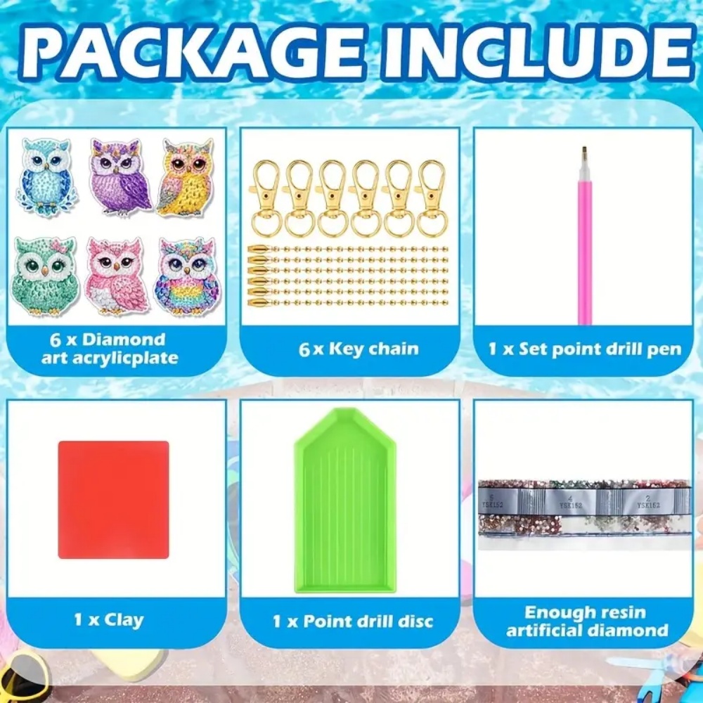 6-piece/set DIY Diamond Keycha – обзор и цена Resin Art Supplies
