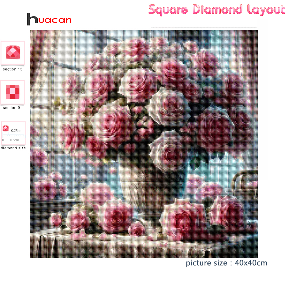 1PC frameless  5D Diy Diamond  – обзор и цена Resin Art With Rose