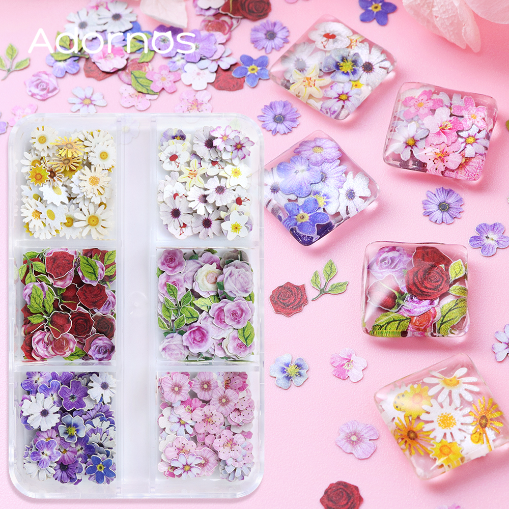 6 Grids Flowers Wood Pulp Chip – обзор и цена Resin Art With Rose