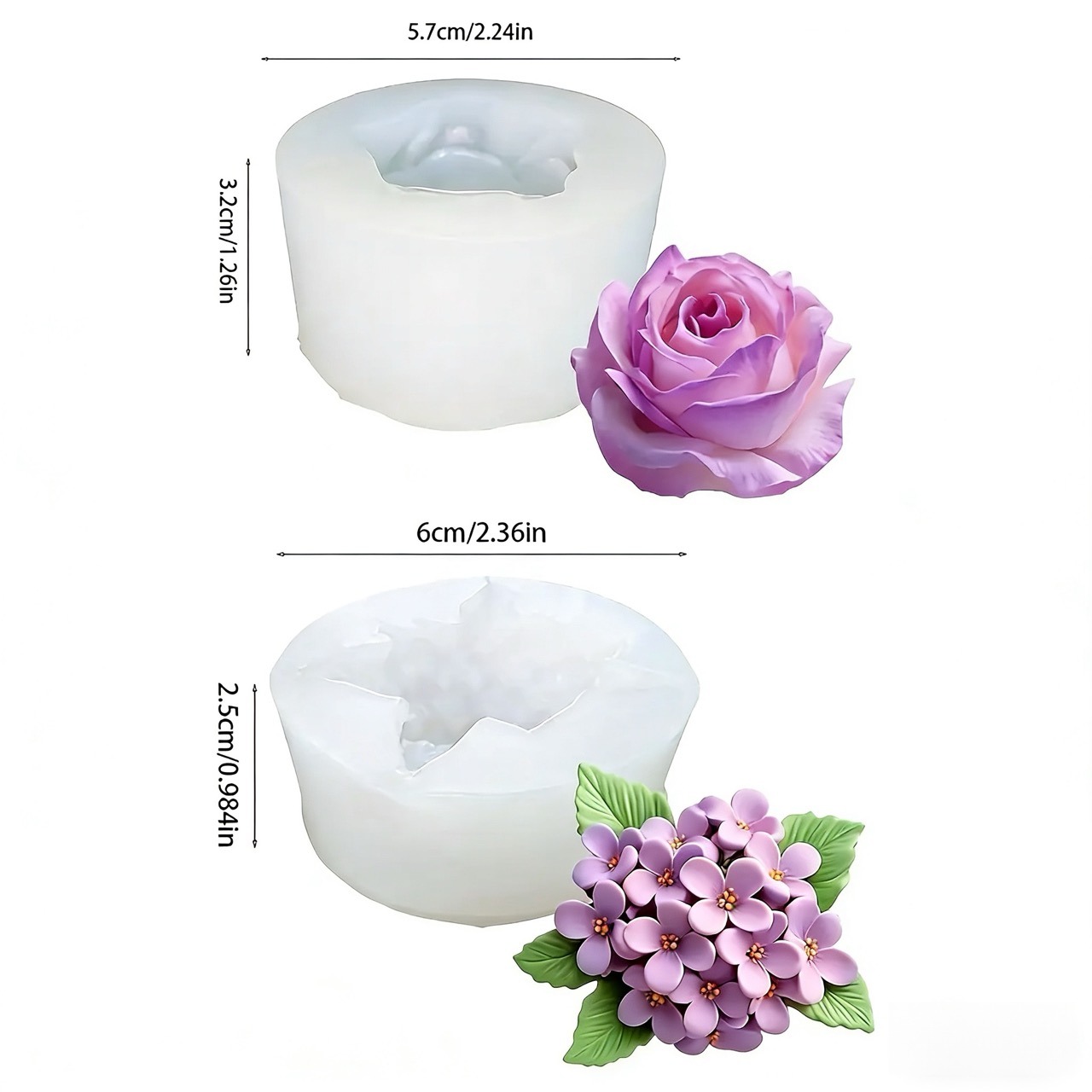 2-Piece 3D Rose and Lilac Sili – обзор и цена Resin Art With Rose