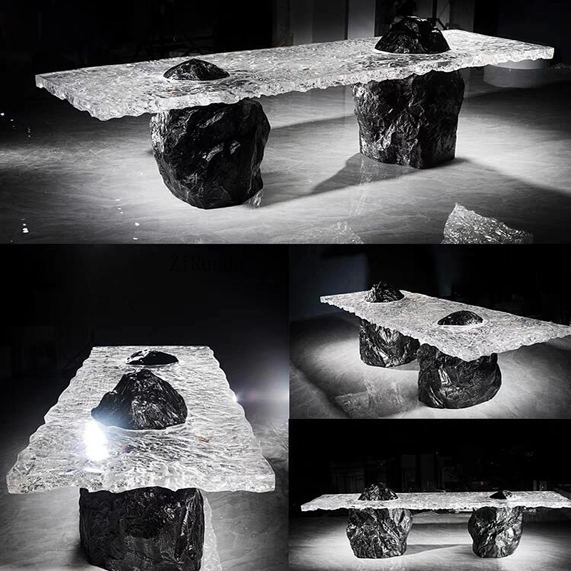Light luxury transparent resin – обзор и цена Resin Art Coffee Table