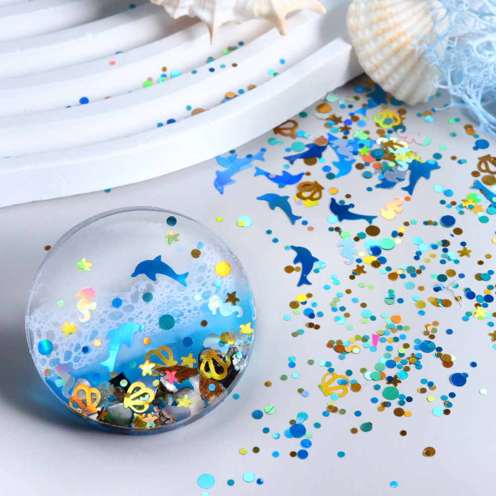 Dolphins Seahorses Glitter For – обзор и цена Resin Art Workshop