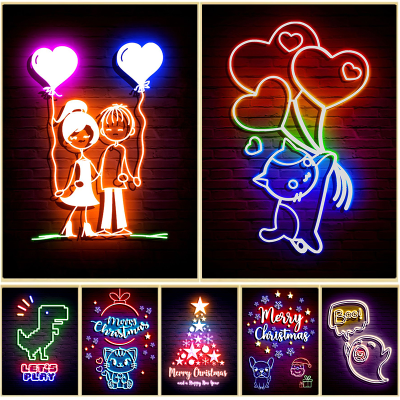 Neon Art Boy Girl Love Balloon – обзор и цена Resin Art Zone
